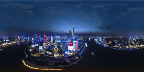 上海陸家嘴夜景航拍